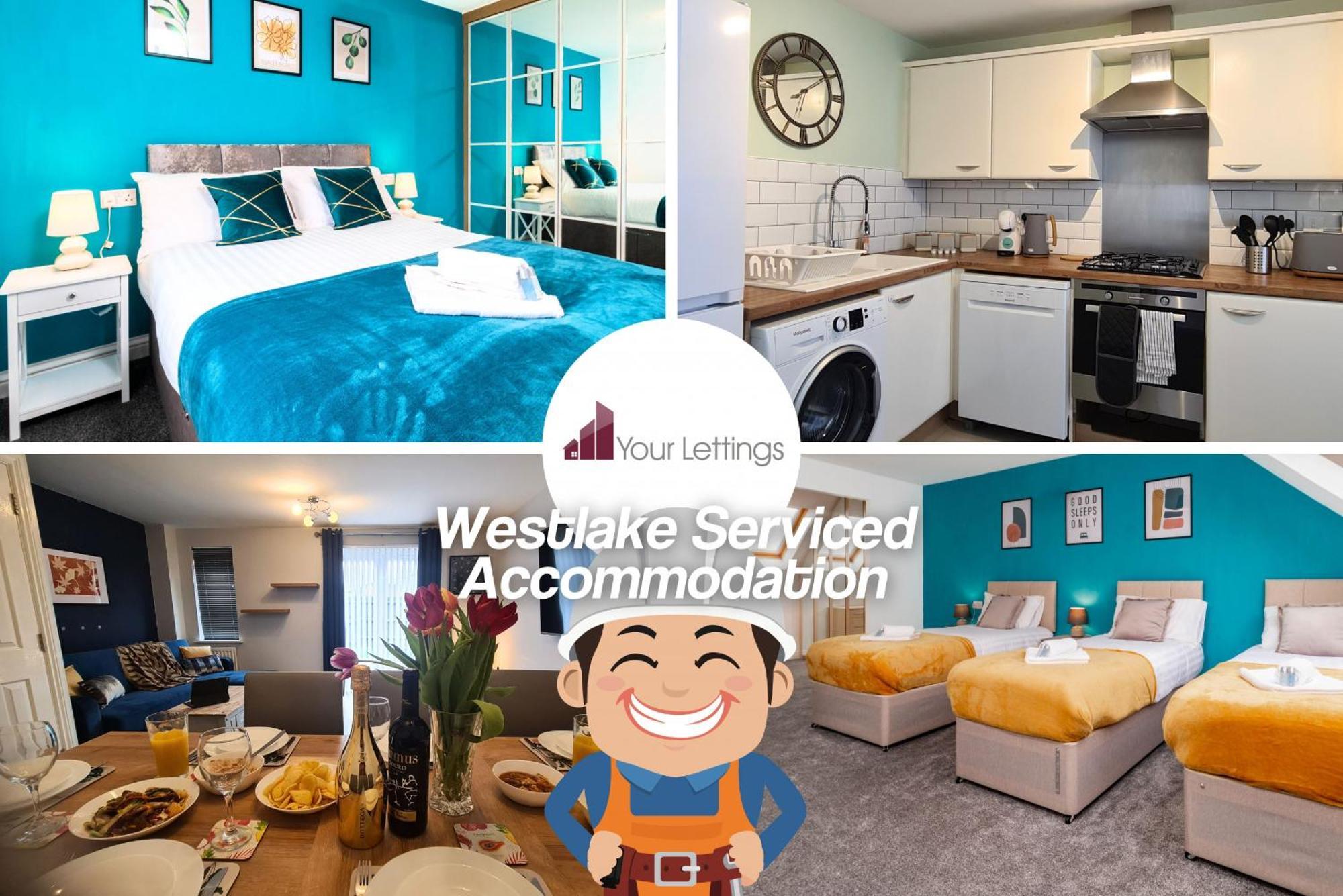 Modern 4-bedroom Contractor House: Free Wifi & Short Lets *